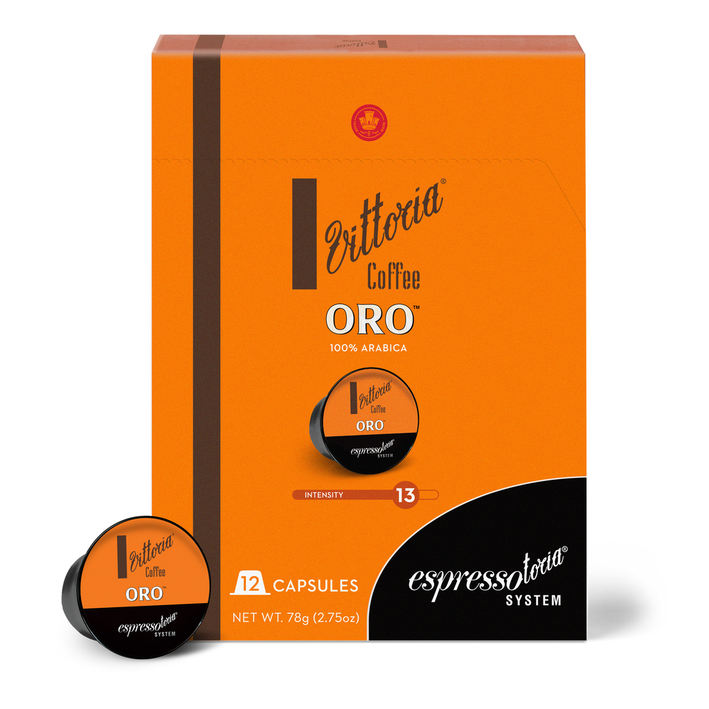 Front view of Oro Capsules pack with 12 capsules visible