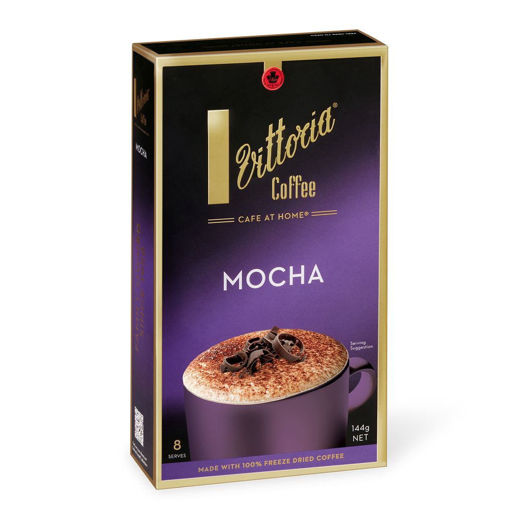 Mocha Coffee Sachets, front view of 3 in 1 packets